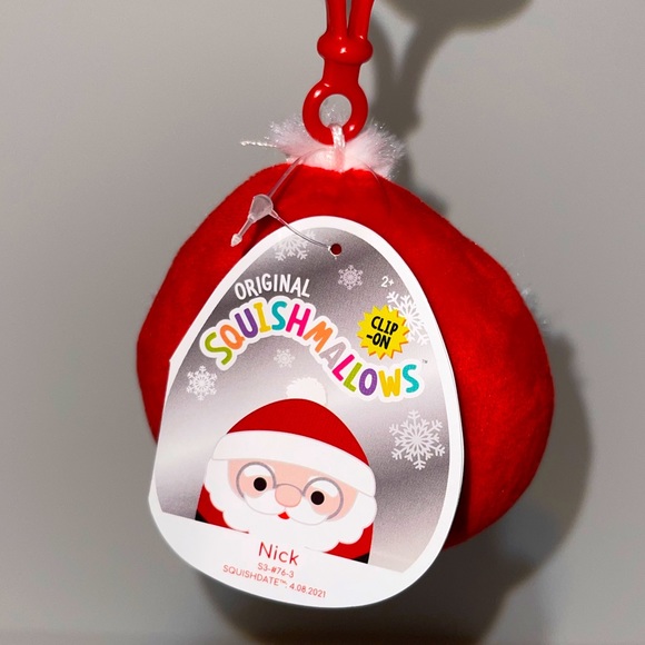 Nick the Santa Claus 3.5"  Squishmallow Clip Stuffed Plush - Picture 4 of 5
